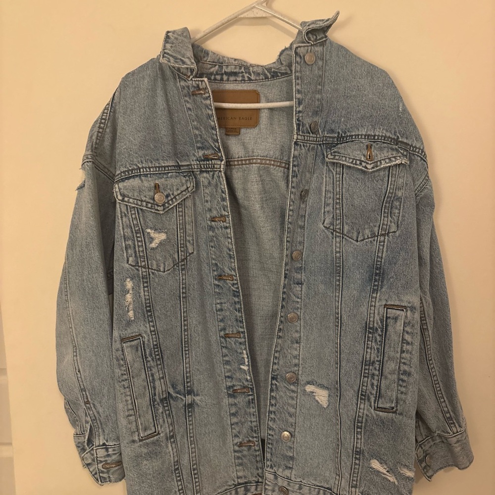 Light Wash Distressed Denim Jacket